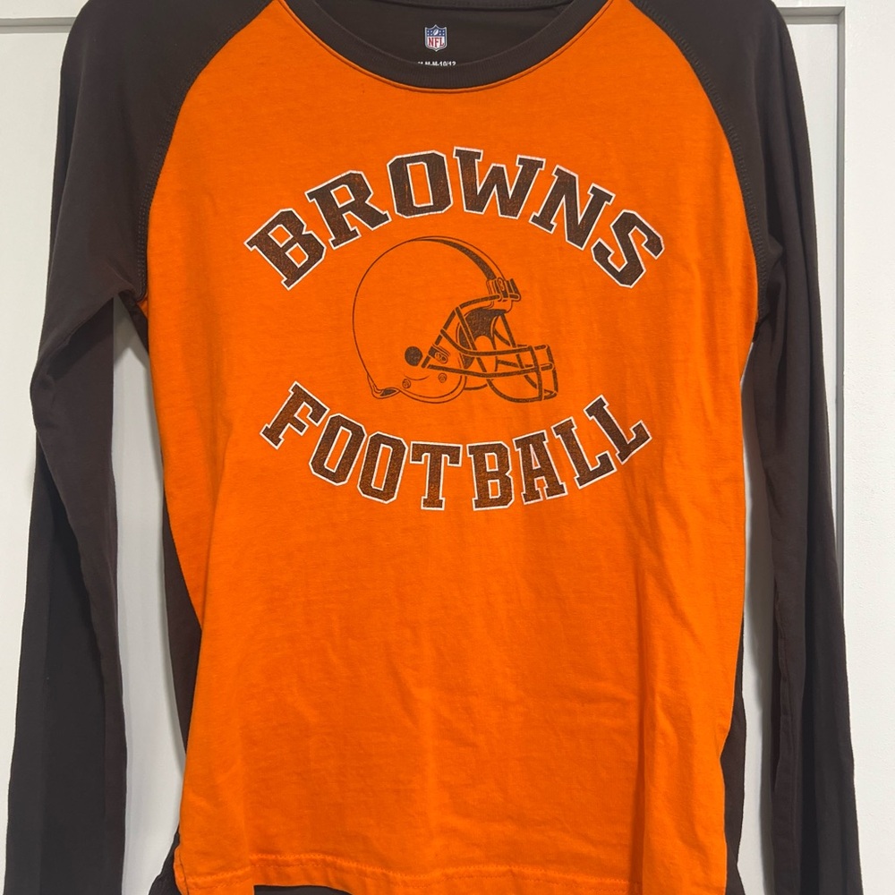 NFL Kids Long Sleeve Browns Shirt - Orange & Brown